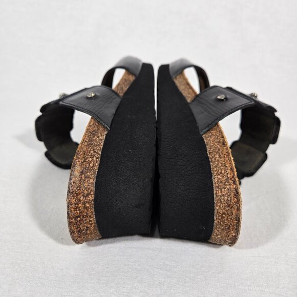 NOAT Ashley Rhinestone Adjustable Gore BLACK Leather Sandals Women's Size 8-8.5. - Picture 14 of 17